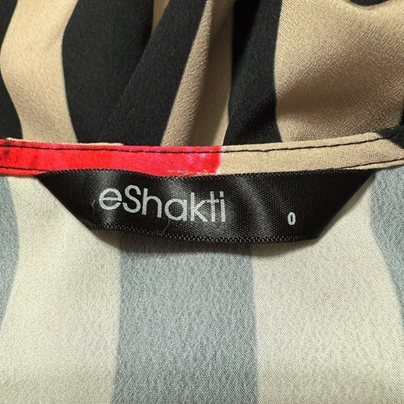 Eshakti Dress Sz:0 Black Tan Stripes &Roses Kaftan Edgy Dark Romance - Picture 5 of 8